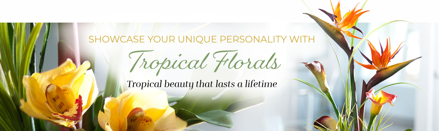Tropical Faux Flower Arrangements