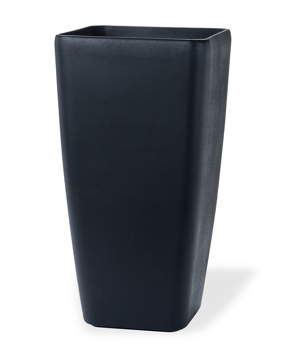 Tall Cubico Decorative Container - 12"W x 23"H Matte Black
