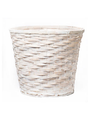 White Wicker Tree & Plant Basket - 14" W x 13" H
