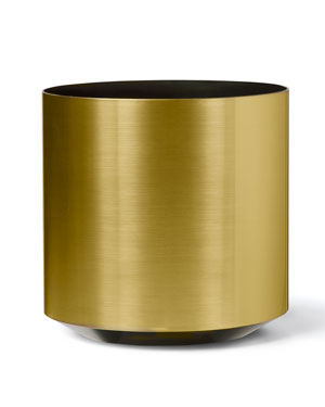 Cylinder Container - 14" W x  14" H - Brushed Gold