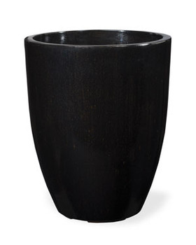 Fiberglass Garden Glaze Container -14" W x 17"H - Black
