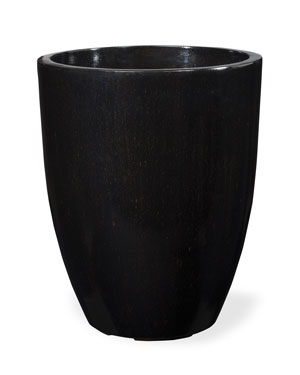 Fiberglass Garden Glaze Container -14" W x 17"H - Black