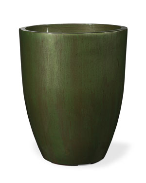 Fiberglass Garden Glaze Container - 14" W x 17"H - Green