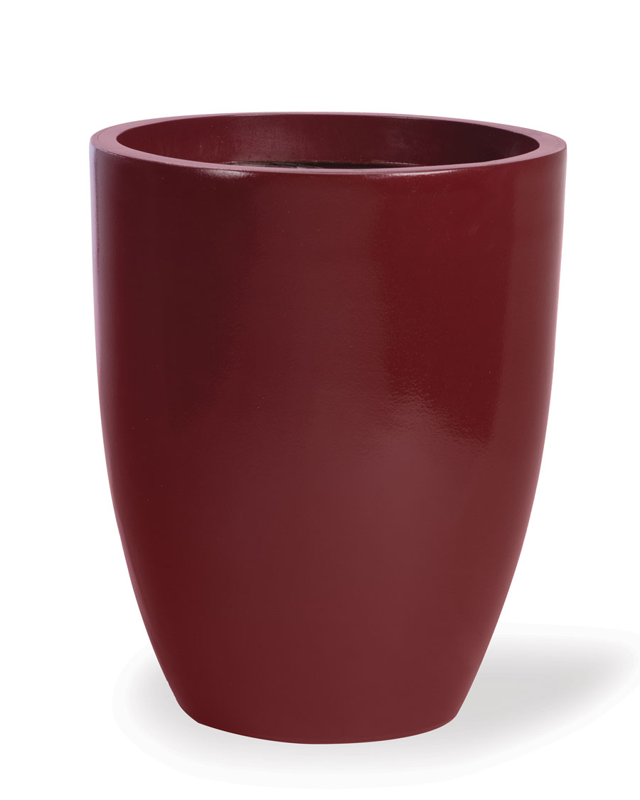 Fiberglass Garden Glaze Container - 14" W x 17"H - Oxblood, by Petals.