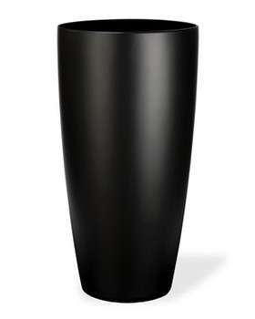 Tall Uptown Decorative Container - 9"W x 16"H Satin Black