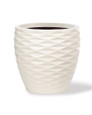 13.5"  Valencia Decorative Plant and Tree Container in Satin Ivory. Available at Petals.