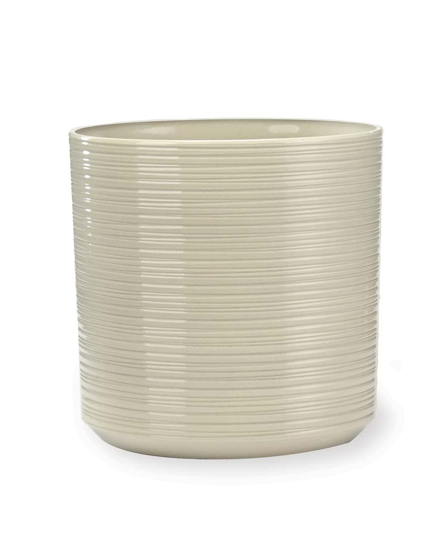 Newport Decorative Container 14"W x 14"H - Gloss Oyster