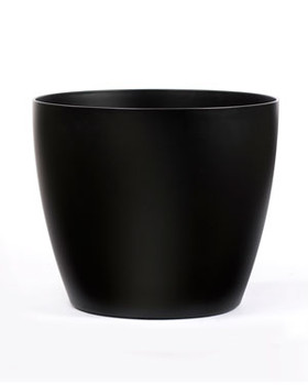 Fiberglass Uptown Decorative Container - 8"W x 8"H - Satin Black