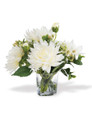 Dahlia Delight Silk Flower Arrangement in Cream White