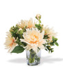Dahlia Delight Silk Flower Arrangement in Peach.