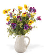 Pansy Pitcher Faux Flower Arrangement, by Petals.
