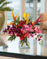 Orchids & Heliconia Tropical Silk Arrangement, by Petals.