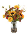 Sunflower & Zinnia Artificial Autumn Accent
