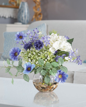 Cosmos & Hydrangea Silk Flower Accent by Petals.