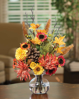 Harvest Moon Silk Flower Autumn Accent, by Petals.
