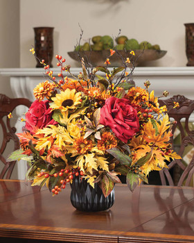 Autumn Opulence Silk Flower Centerpiece, By Petals.