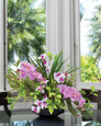 Orchid Centerpiece Faux Flower Arrangement