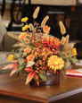 Mums, Cosmos & Daisies Silk Flower Autumn Centerpiece