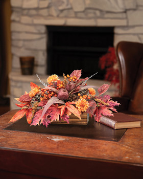 Maple, Pomegranate & Pinecone Faux Autumn Centerpiece