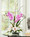 Exotic white magnolia and lavender orchids silk floral arrangement
