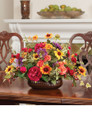 Scabiosa, Rose & Rudbeckia Faux Flower Centerpiece, by Petals.