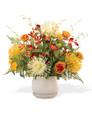 Pin Cushion Protea & Dancing Orchid Faux Flower Arrangement, by Petals.