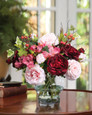 Roses, Alstromeria & Berries Silk Flower Centerpiece, by Petals.