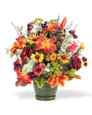 Lily, Ranunculus & Berries Faux Flower Centerpiece, by Petals.