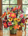 Lily, Ranunculus & Berries Faux Flower Centerpiece, by Petals.