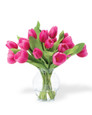 Fuchsia Garden Tulip Faux Flower Bouquet