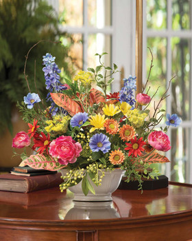 Garden Kaleidoscope Silk Flower Centerpiece, by Petals.