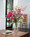 Peony, Aster & Cherry Blossom Faux Flower Arrangement in Pink Lavender.