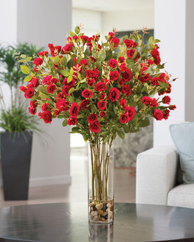 Lavish Rambling Roses Silk Flower Arrangement in Red, by Petals.