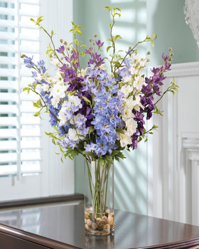 Delightful Delphiniums Silk Flower Arrangement, by Petals.