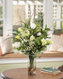 Snowball Hydrangea & Queen Anne's Lace Faux Flower Arrangement by Petals.