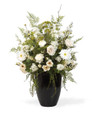 Pure Elegance Silk Flower Arrangement in a 14" tall, black garden glazed planter. Available at Petals.