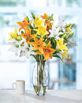 Luscious Lilies Faux Flower Arrangement, available at Petals.