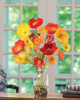 Poppy Plentitude Faux Flower Arrangement, by Petals.