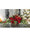 Plush Velvet Poinsettia, Pine & Berries Artificial Christmas Centerpiece in glass vase, by Petals.