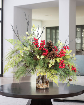 Wispy Pine & Berries Artificial Holiday Arrangement