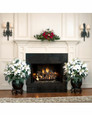 White silk poinsettia extra large lifelike holiday decor