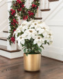 White silk poinsettia extra large lifelike holiday decor