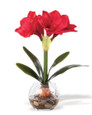 Red Amaryllis Accent Silk Flower Holiday Design
