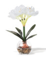 White Amaryllis Accent Silk Flower Holiday Design