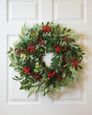 Mixed Eucalyptus, Pine & Berries Silk Holiday Wreath