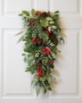 Mixed Eucalyptus, Pine & Berries Silk Holiday Teardrop