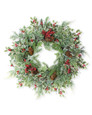Holly, Ivy & Berries 24" Artificial Holiday Wreath, By Petals.