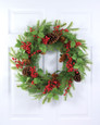 Pine, Berry & Cedar 24" Artificial Holiday Wreath