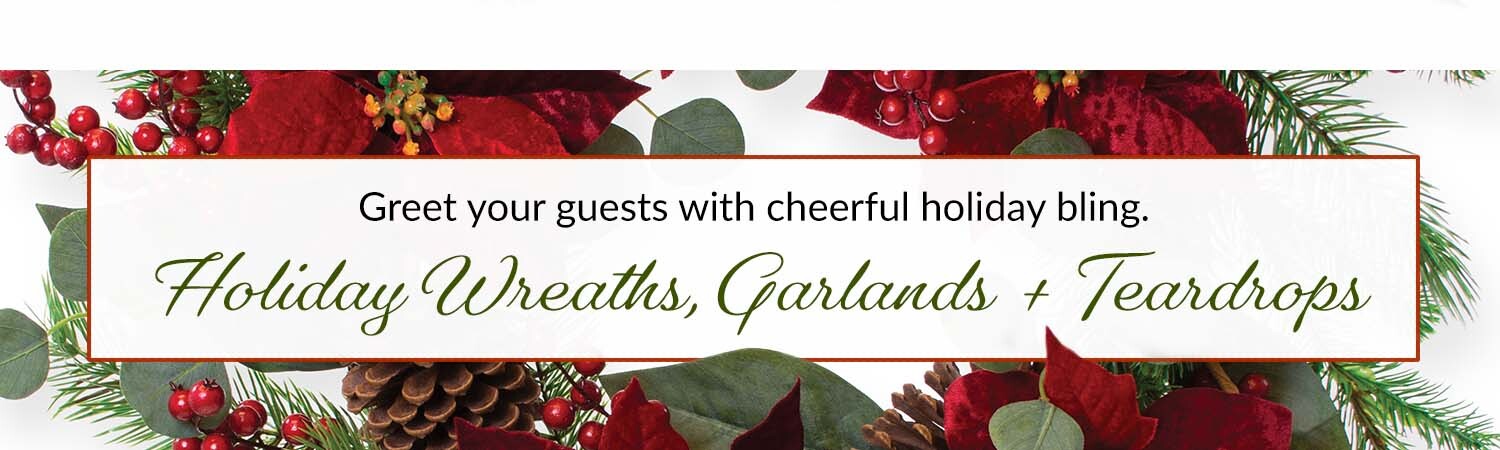 Holiday Silk Wreaths, Garlands & Swags