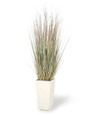 Coastal grass silk planter offers a natural-look of wild grasses in shades of green and a touch of straw by Petals.